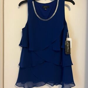 Brand New Dress Top with Tags and Rhinestone Neckline Size L